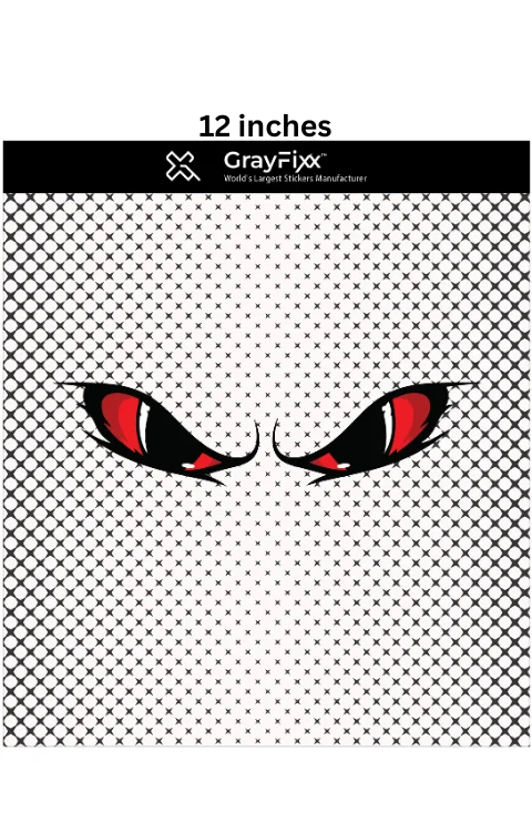 Angry Eye Bike Visor Sticker | Made In Premium Gloss Vinyl With FPF(Fade Protection Film), Waterproof, Pack Of 1